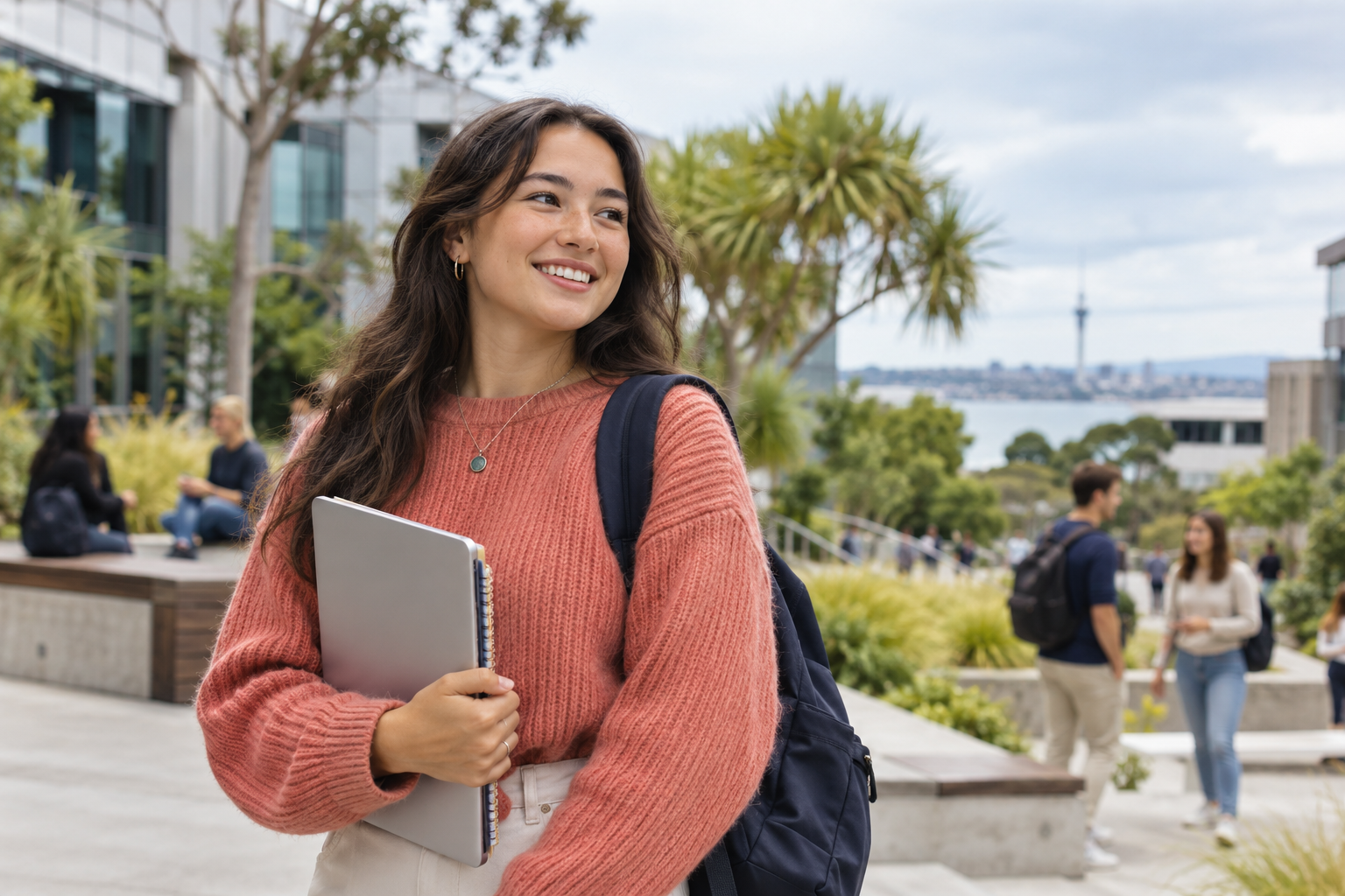 University student ready to discover collaborators on a New Zealand campus